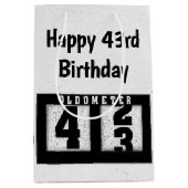 43位誕生日ブラックオドメータ ミディアムペーパーバッグ (正面)