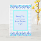 43周年記念カード(ブルーとティール（緑がかった色）) カード (黄色い花)