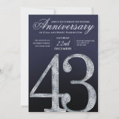 43周年記念ダイヤモンドシルバー紺デザイン 招待状 (正面)