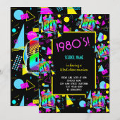 43回レトロカラフル1980年代同窓会イベント 招待状 (正面/裏面)