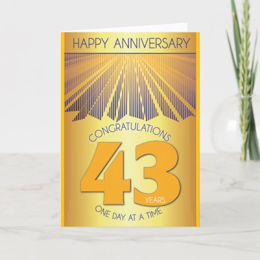 43回目の断酒記念日 | ゴールデンレイ12ステップ カード (正面)