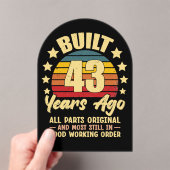 43年前 パーツオリジナル 43歳の誕生日 アクリル招待状 (インサイチュ (ポータブル))