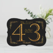 43日,誕生日パーティ43日,ギャツビー,ブ素晴らしラック&金ゴールド 招待状 (スタンド正面)