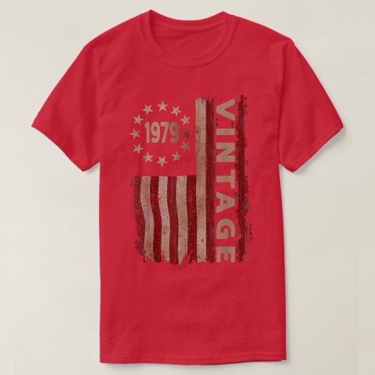 43歳のギフトヴィンテージ1979アメリカ国旗43日 Tシャツ (デザイン正面)