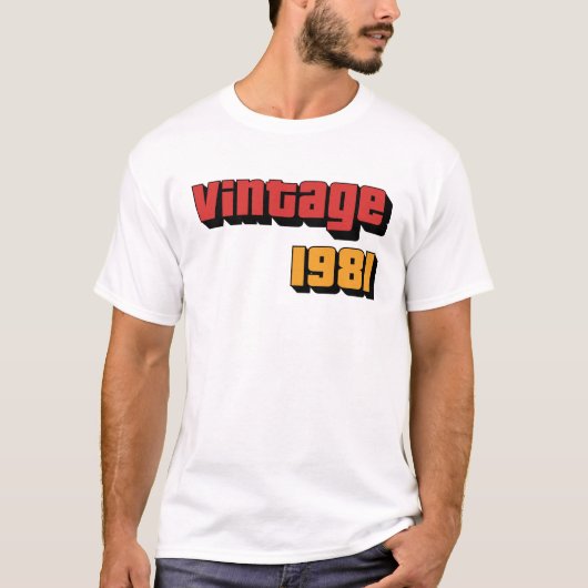 43歳のギフト男性の女性ヴィンテージ1981 43誕生 Tシャツ (正面)