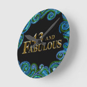 43歳の誕生日 ラウンド壁時計 (傾斜)