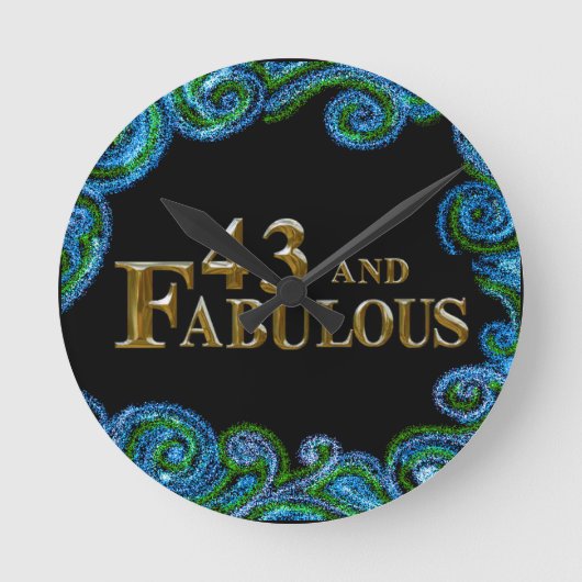 43歳の誕生日 ラウンド壁時計 (正面)