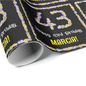 43歳の誕生日:花の数字、オーダーメイドネーム ラッピングペーパー (ロールコーナー)