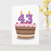 43歳オンお誕生日ケーキ カード (黄色い花)