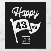 43歳 – 43誕生日ギフトおもしろい ワインラベル (シングルラベル)