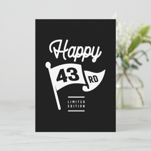 43歳 – 43誕生日ギフトおもしろい 招待状 (スタンド正面)