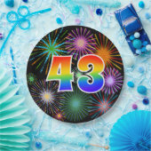 43番目のイベント-カラフルおもしろい, はっきりした, Rainbow 43 ペーパープレート (パーティー)