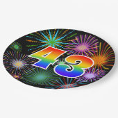 43番目のイベント-カラフルおもしろい, はっきりした, Rainbow 43 ペーパープレート (アングル)