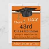 43番目のクラス懇親会招待状、オレンジ、ブラック 招待状 (正面)