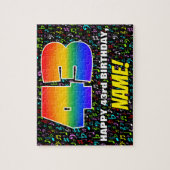 43番目の誕生日:おもしろい、カラフルミュージックシンボル、「43」 ジグソーパズル (縦)