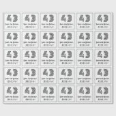 43番目の誕生日:インスパイアアールデコスタイル「43」 +名前 ラッピングペーパー (フラット)