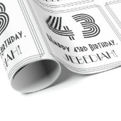 43番目の誕生日:インスパイアアールデコスタイル「43」 +名前 ラッピングペーパー (ロールコーナー)