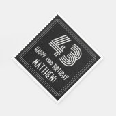 43番目の誕生日:インスパイアアールデコ検索"43" +名前 スタンダードランチョンナプキン (角)