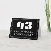 43番目の誕生日:インスパイアアールデコ検索"43" & Name カード (正面)