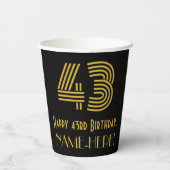 43番目の誕生日:インスパイアアールデコ検索"43" & Name 紙コップ (裏面)
