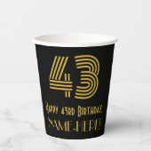 43番目の誕生日:インスパイアアールデコ検索"43" & Name 紙コップ (正面)