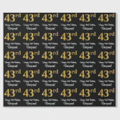 43番目の誕生日:エレガント豪華なフェイク金ゴールドルック# ラッピングペーパー (フラット)