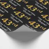43番目の誕生日:エレガント豪華なフェイク金ゴールドルック# ラッピングペーパー (角)