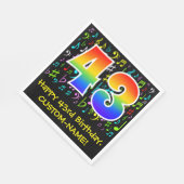 43番目の誕生日-カラフル音楽シンボル， Rainbow 43 スタンダードランチョンナプキン (角)