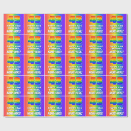 43番目の誕生日: カラフル、おもしろいレインボーパターン# 43 ラッピングペーパー