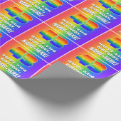 43番目の誕生日: カラフル、おもしろいレインボーパターン# 43 ラッピングペーパー (角)