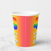 43番目の誕生日: カラフル、おもしろいレインボーパターン# 43 紙コップ (右)