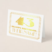 43番目の誕生日、名前+アールデコインスパイアの外観「43」 箔カード (正面)