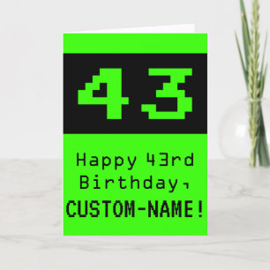 43番目の誕生日:Nerdy /オタク系のスタイル"43"と名前 カード