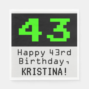 43番目の誕生日- Nerdy / オタク系のスタイル"43" & Name スタンダードランチョンナプキン