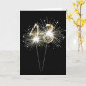 43番誕生日スパークラーズオンブラック カード (黄色い花)
