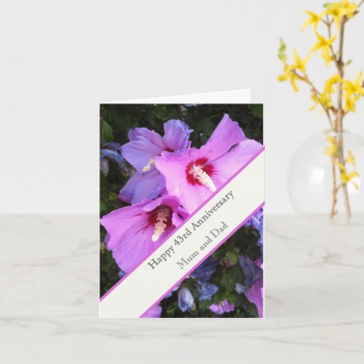 43結婚周年 カード (黄色い花)