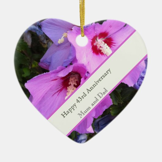 43結婚周年 セラミックオーナメント (正面)