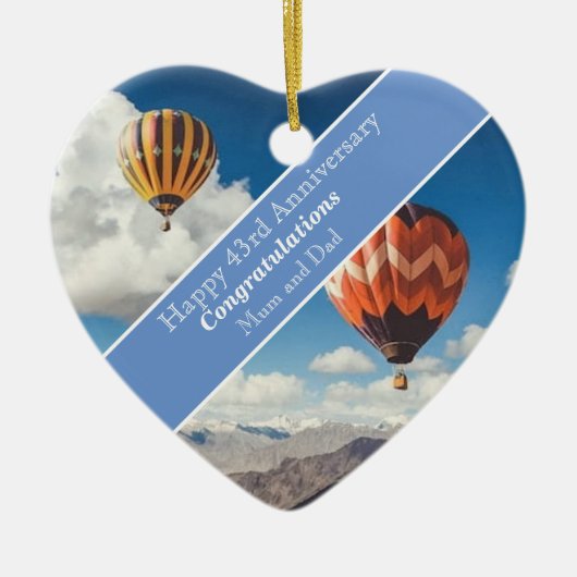 43結婚周年 セラミックオーナメント (正面)