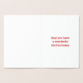 43誕生日はっきりした「43歳!」 ゴールドフォイルカード 箔カード (内部)