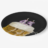 43誕生日ビールオンブラック紙プレート ペーパープレート (アングル)