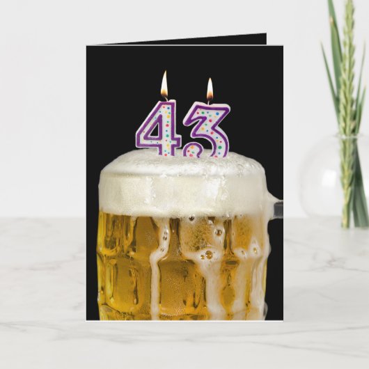 43誕生日ビールオンブラック カード (正面)