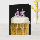 43誕生日ビールオンブラック カード (黄色い花)