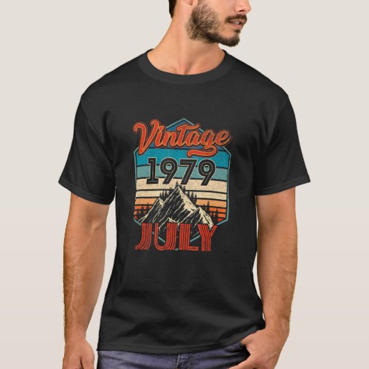 43誕生日ヴィンテージ1979年7月レトロ日 Tシャツ (正面)