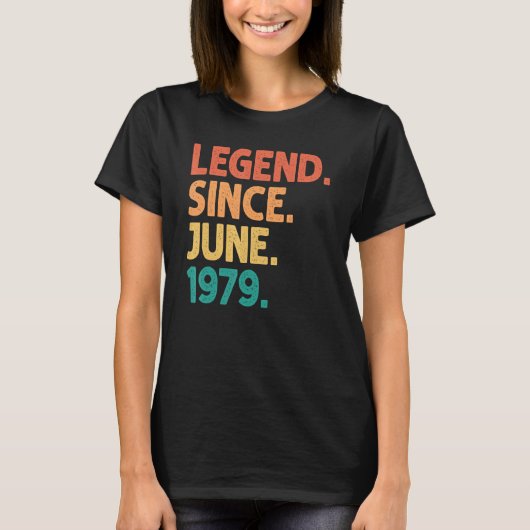 43誕生日伝説1979年6月以来43歳 Tシャツ (正面)