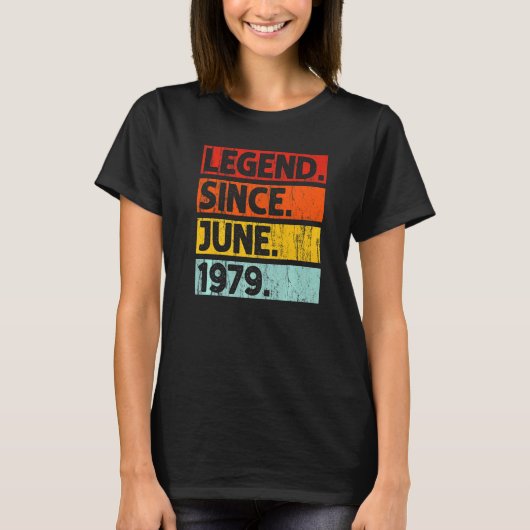 43誕生日伝説1979年6月以来43歳 Tシャツ (正面)