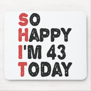 43誕生日嬉しい今日のギフト43 おもしろい マウスパッド