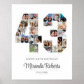 43誕生日第43カスタム号写真コラージュ ポスター (正面)