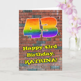 43誕生日:おもしろいグラフィティインスパイアレインボー43 カード