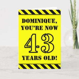 43誕生日:おもしろいステンシルスタイル文字、名前をカスタムする カード