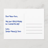 43誕生日:おもしろい星パターン、虹43、名前 ポストカード (裏面)